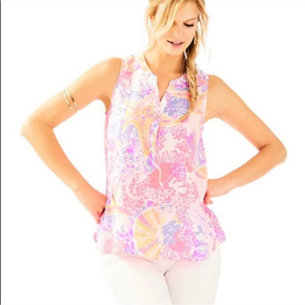 Kery Silk Top Paradise Pink - M